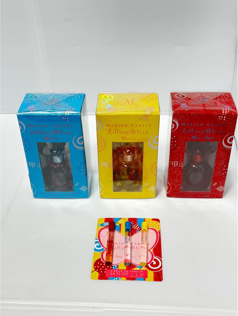 Mariah Carey's Lollipop Bling Eau de Parfum Set with 3 Mini Vials and 3 Full-Box